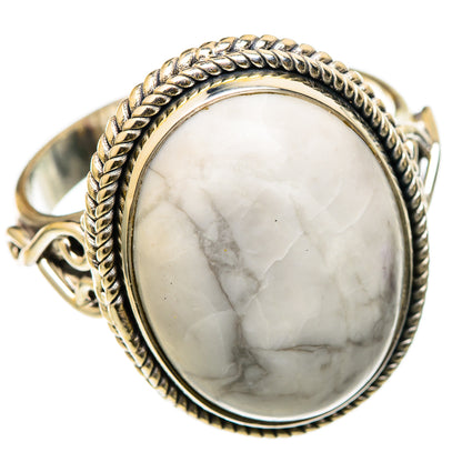 Howlite Rings handcrafted by Ana Silver Co - RING101601 - Photo 2