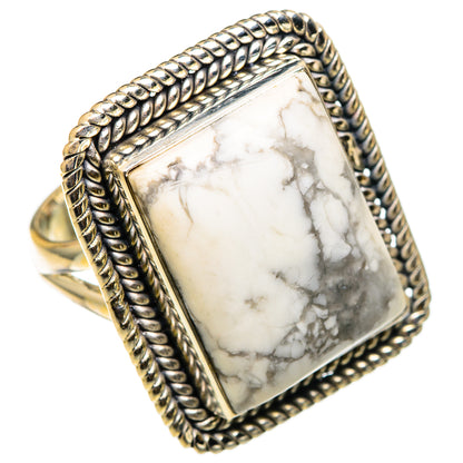 Howlite Rings handcrafted by Ana Silver Co - RING101604 - Photo 2