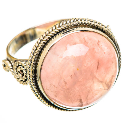 Rose Quartz Rings handcrafted by Ana Silver Co - RING101608