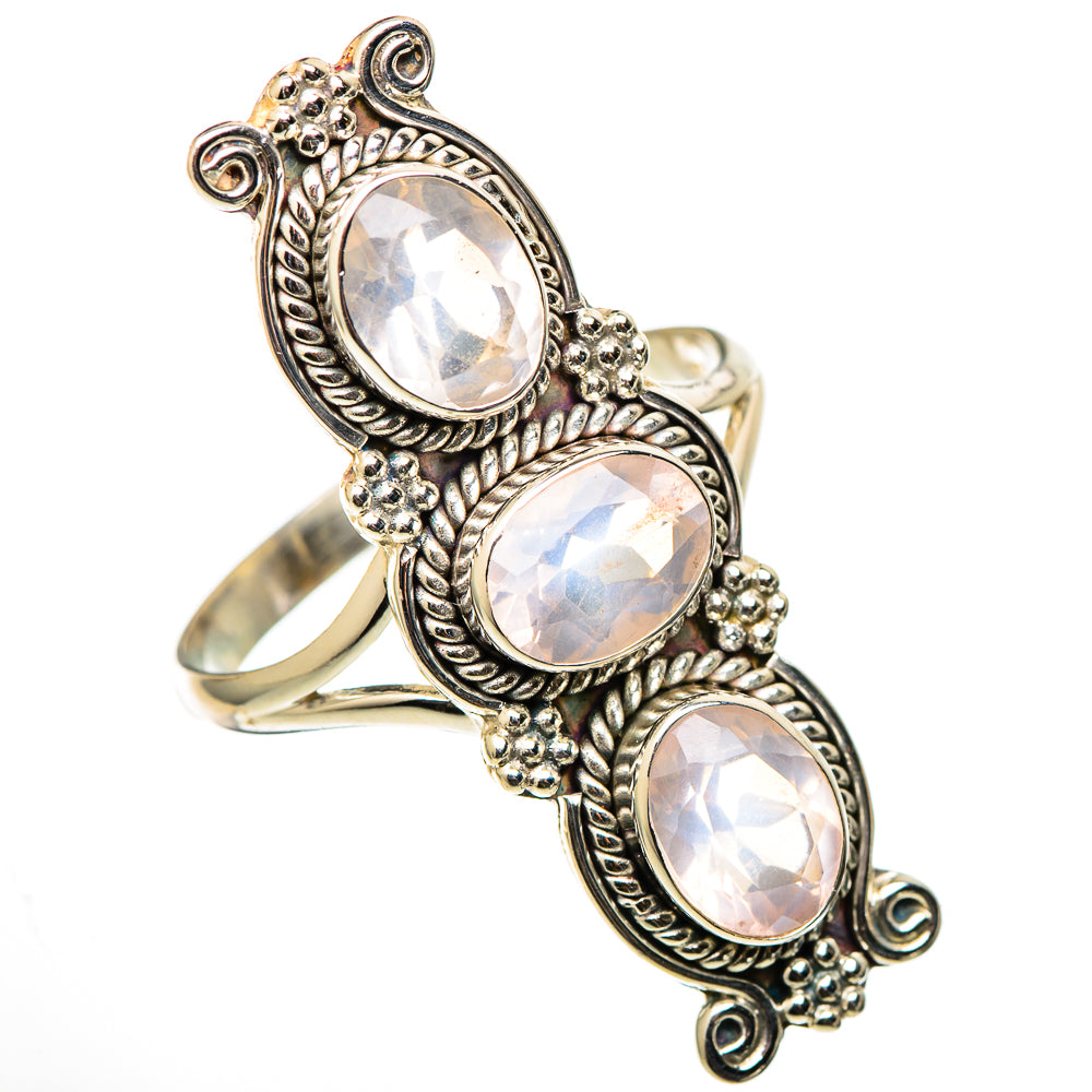 Rose Quartz Rings handcrafted by Ana Silver Co - RING101611 - Photo 2