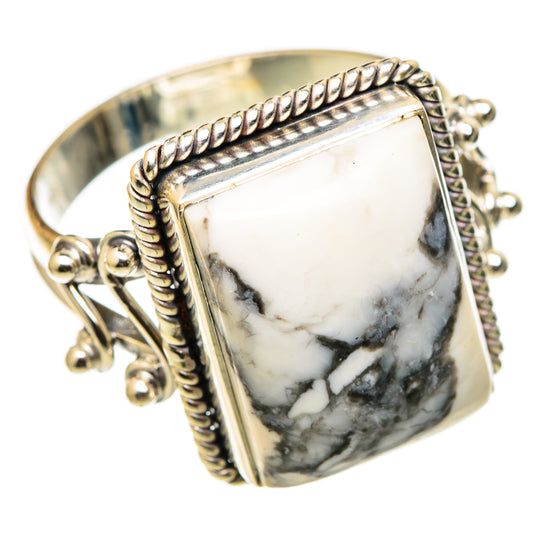 Howlite Rings handcrafted by Ana Silver Co - RING101613
