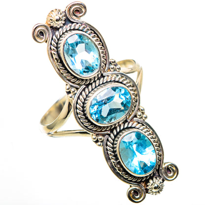 Blue Topaz Rings handcrafted by Ana Silver Co - RING101619