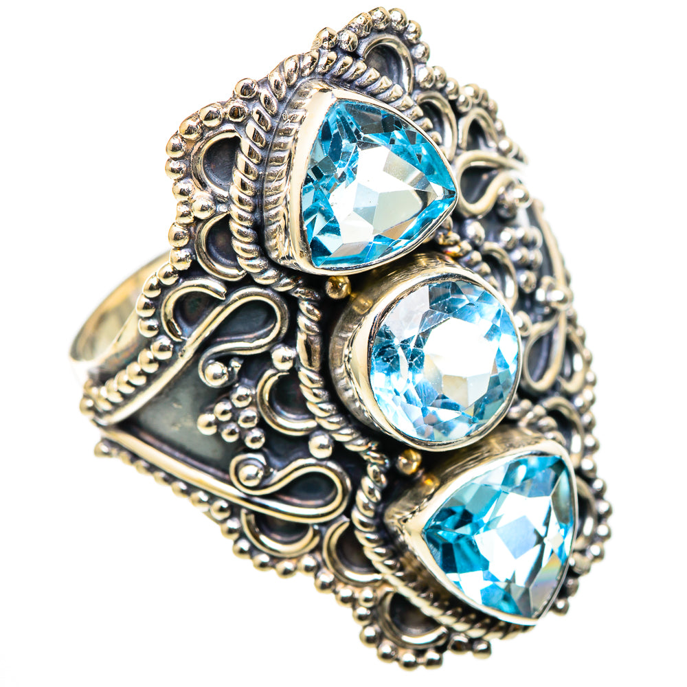 Blue Topaz Rings handcrafted by Ana Silver Co - RING101620