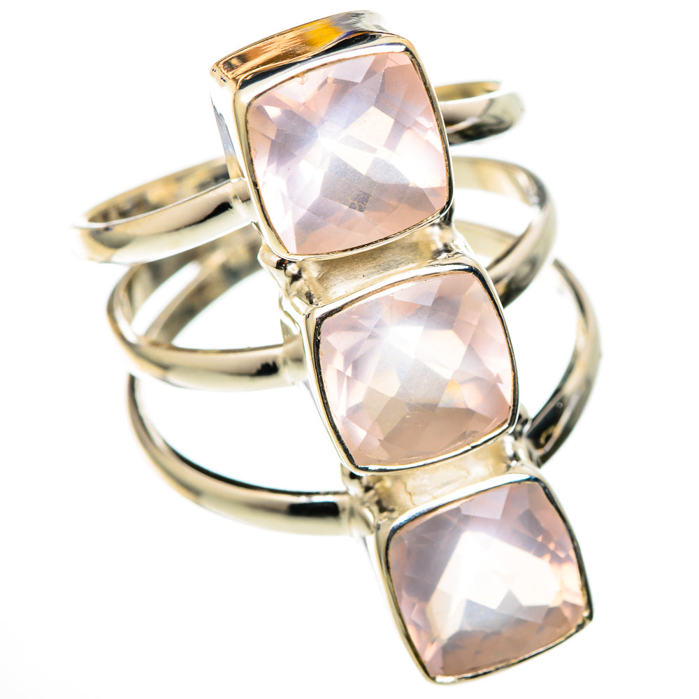 Rose Quartz Rings handcrafted by Ana Silver Co - RING101623