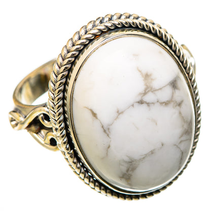 Howlite Rings handcrafted by Ana Silver Co - RING101625 - Photo 2
