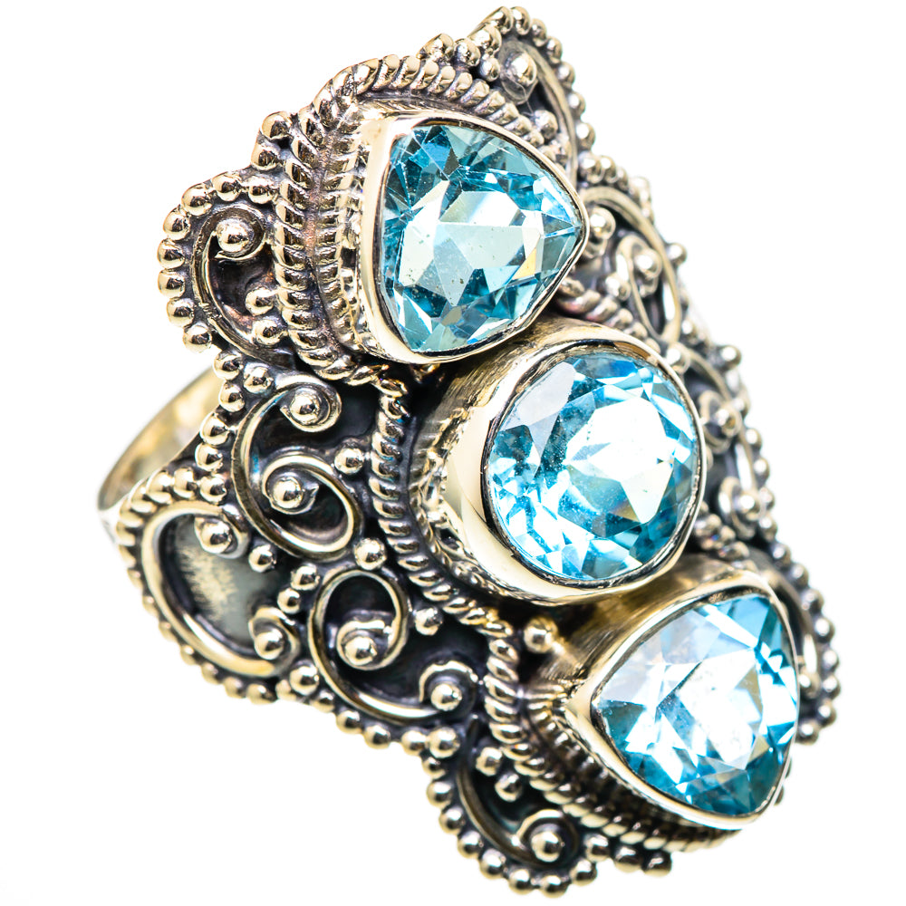 Blue Topaz Rings handcrafted by Ana Silver Co - RING101629