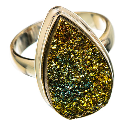 Spectro Pyrite Druzy Rings handcrafted by Ana Silver Co - RING101647