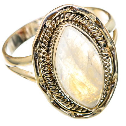 Rainbow Moonstone Rings handcrafted by Ana Silver Co - RING101651