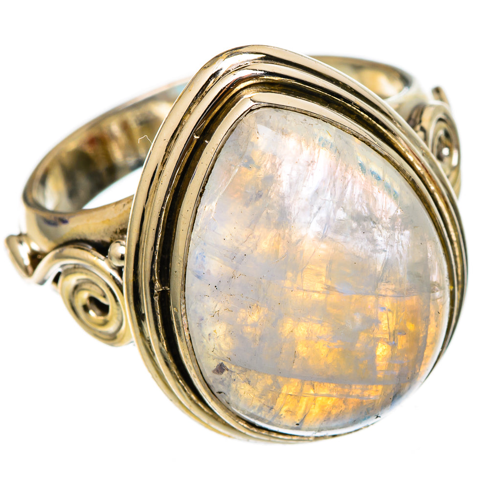 Rainbow Moonstone Rings handcrafted by Ana Silver Co - RING101652