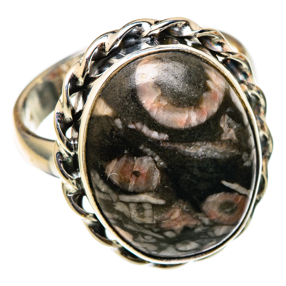 Crinoid Fossil Rings handcrafted by Ana Silver Co - RING101663 - Photo 2