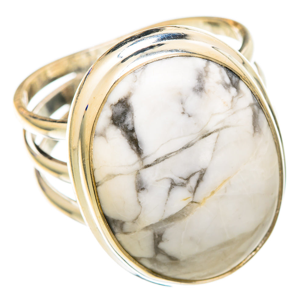Howlite Rings handcrafted by Ana Silver Co - RING101676 - Photo 2