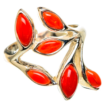 Mediterranean Red Coral Rings handcrafted by Ana Silver Co - RING101695 - Photo 2