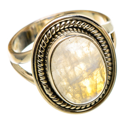 Rainbow Moonstone Rings handcrafted by Ana Silver Co - RING101699
