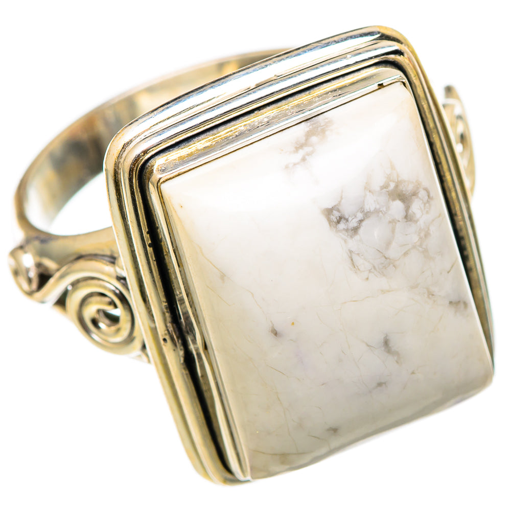 Howlite Rings handcrafted by Ana Silver Co - RING101700 - Photo 2