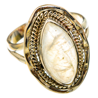 Rainbow Moonstone Rings handcrafted by Ana Silver Co - RING101701