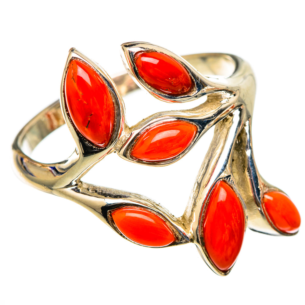 Mediterranean Red Coral Rings handcrafted by Ana Silver Co - RING101734 - Photo 2