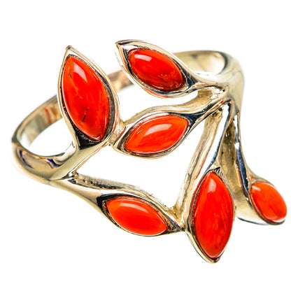 Mediterranean Red Coral Rings handcrafted by Ana Silver Co - RING101734 - Photo 2