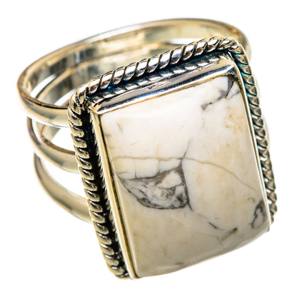 Howlite Rings handcrafted by Ana Silver Co - RING101739 - Photo 2