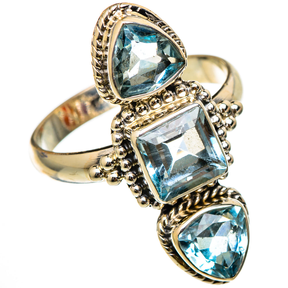 Blue Topaz Rings handcrafted by Ana Silver Co - RING101743
