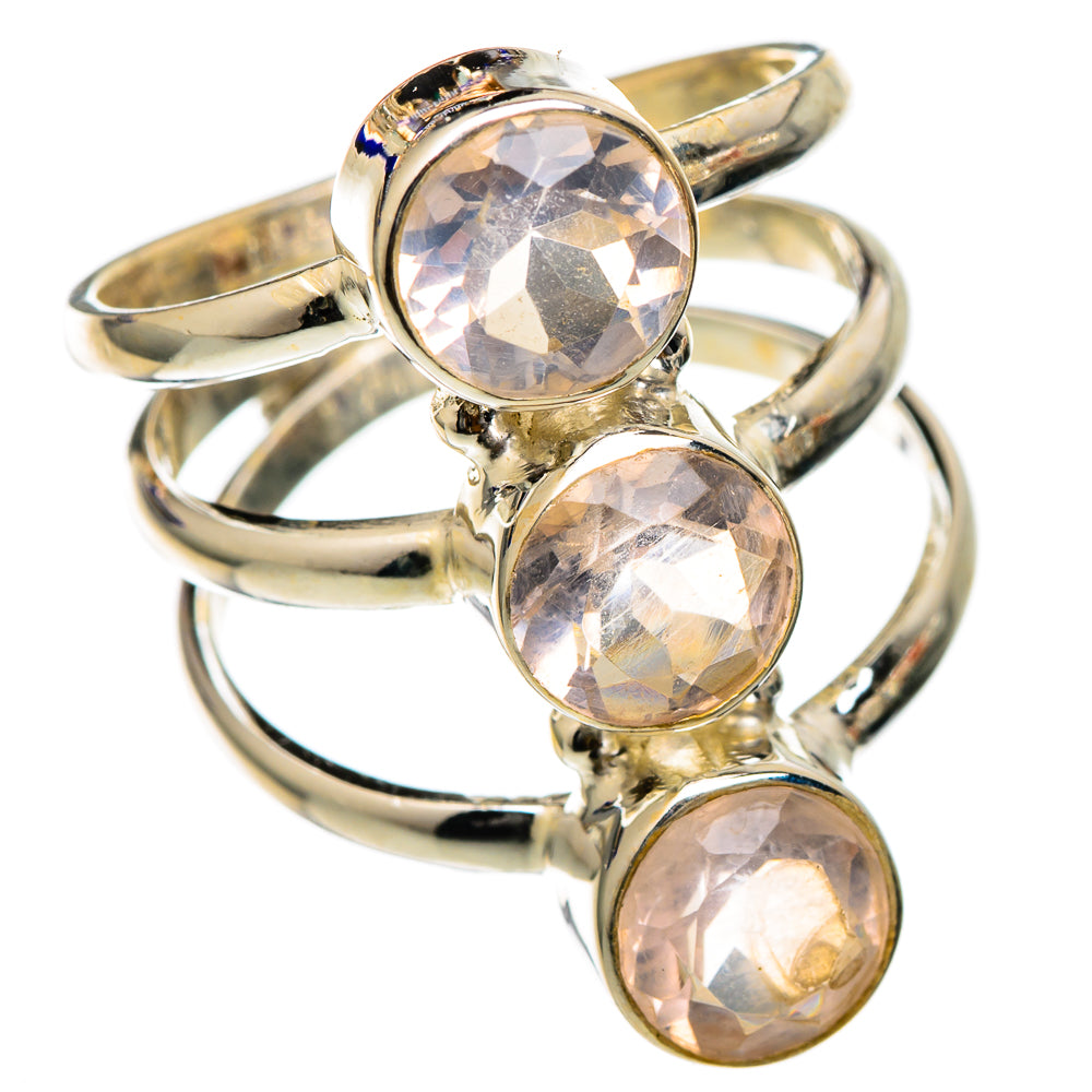 Rose Quartz Rings handcrafted by Ana Silver Co - RING101747