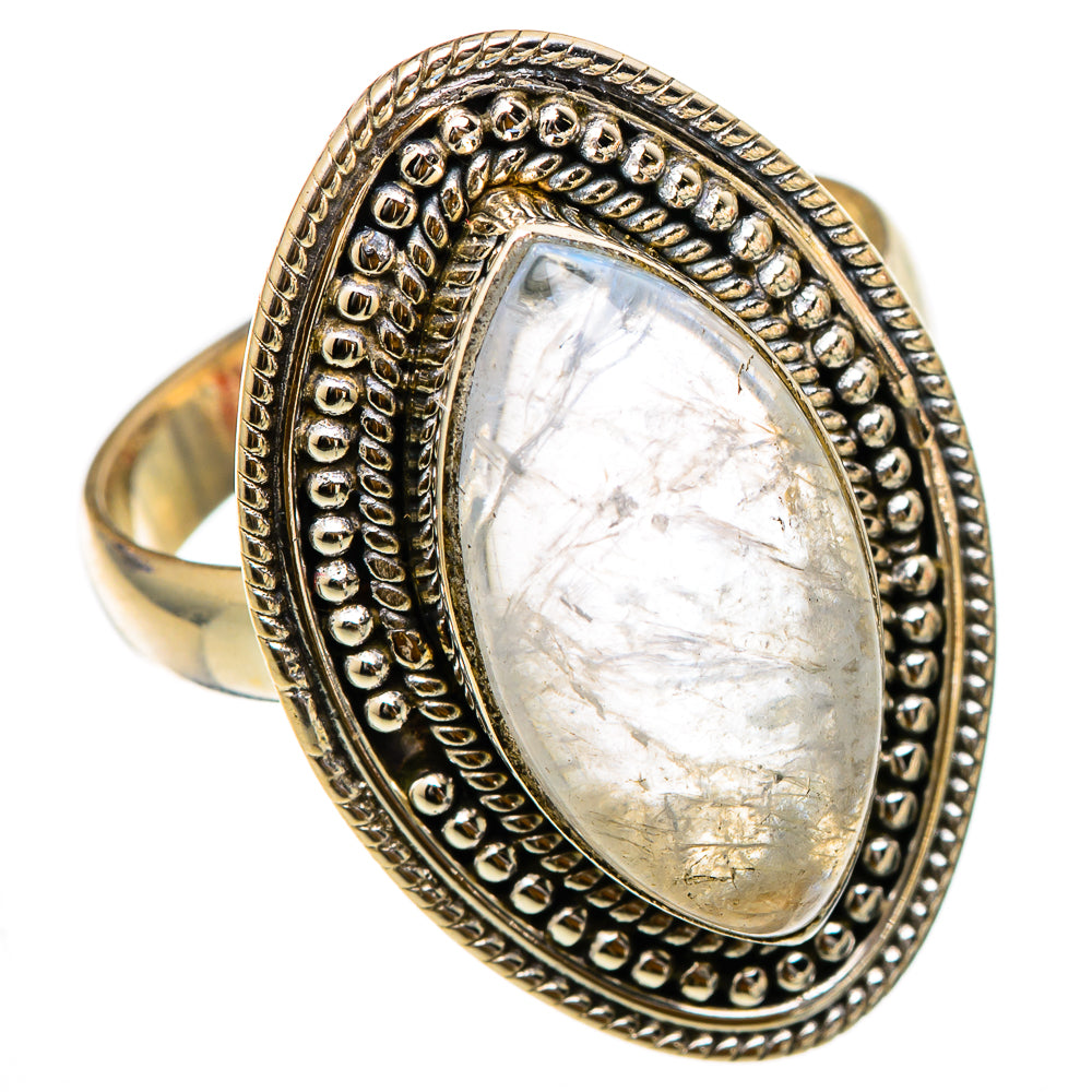 Rainbow Moonstone Rings handcrafted by Ana Silver Co - RING101750