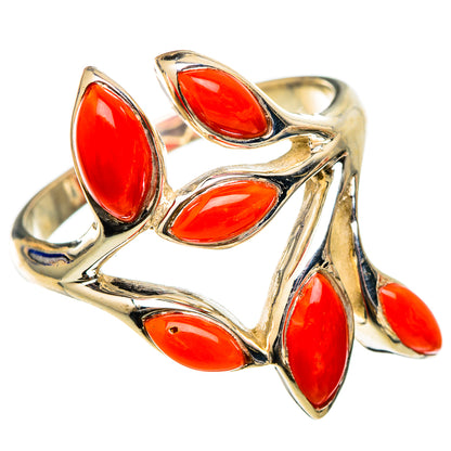 Mediterranean Red Coral Rings handcrafted by Ana Silver Co - RING101773 - Photo 2