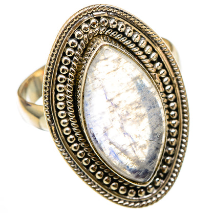 Rainbow Moonstone Rings handcrafted by Ana Silver Co - RING101776