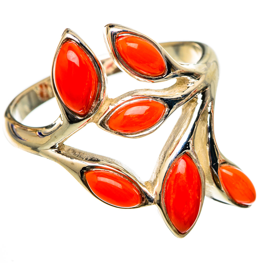 Mediterranean Red Coral Rings handcrafted by Ana Silver Co - RING101779