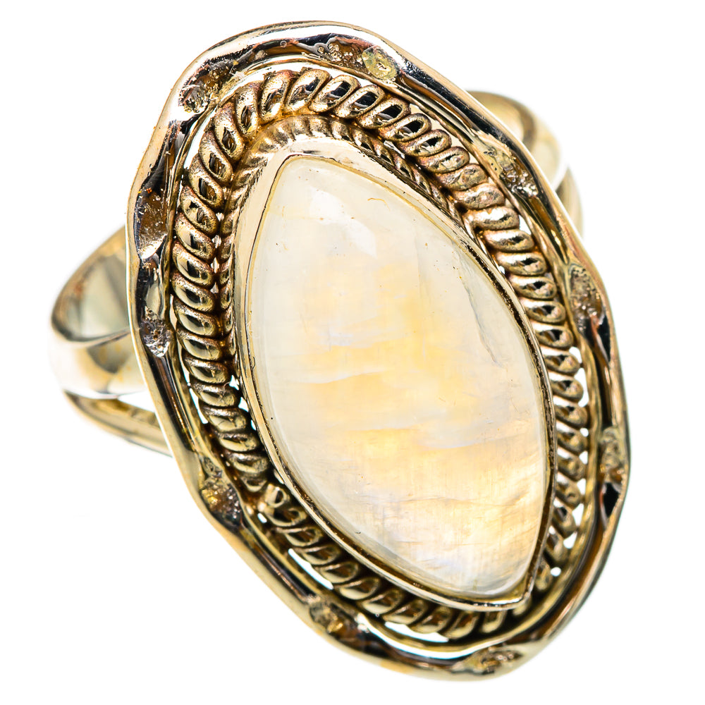Rainbow Moonstone Rings handcrafted by Ana Silver Co - RING101782 - Photo 2