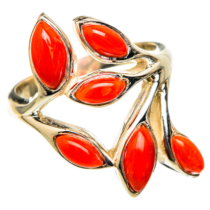 Mediterranean Red Coral Rings handcrafted by Ana Silver Co - RING101785