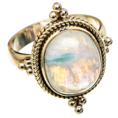 Rainbow Moonstone Rings handcrafted by Ana Silver Co - RING101788