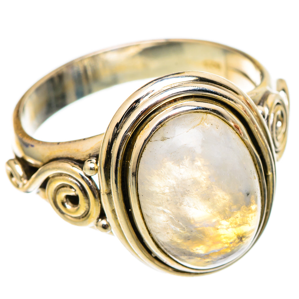 Rainbow Moonstone Rings handcrafted by Ana Silver Co - RING101789
