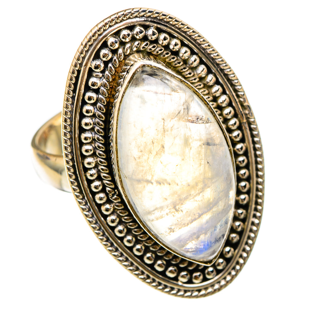 Rainbow Moonstone Rings handcrafted by Ana Silver Co - RING101790 - Photo 2