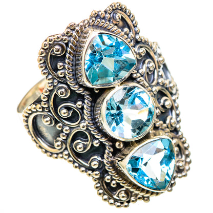 Blue Topaz Rings handcrafted by Ana Silver Co - RING101802