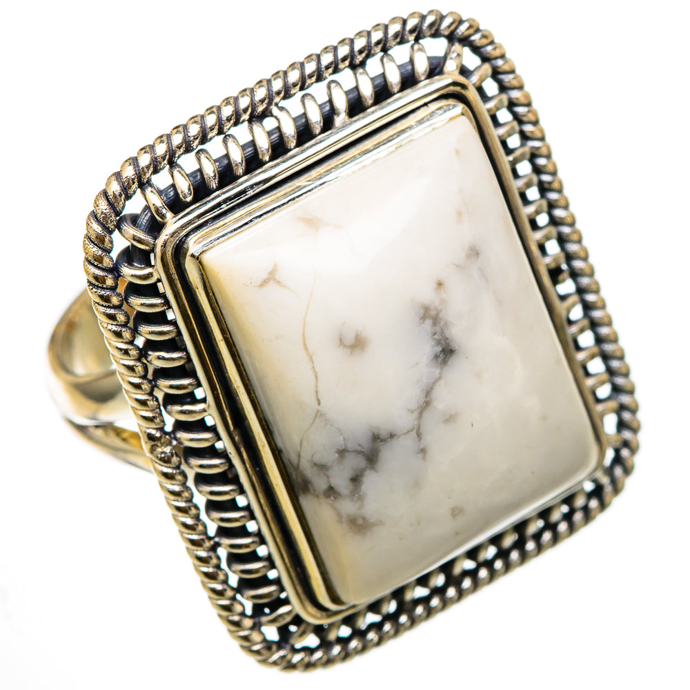 Howlite Rings handcrafted by Ana Silver Co - RING101831 - Photo 2