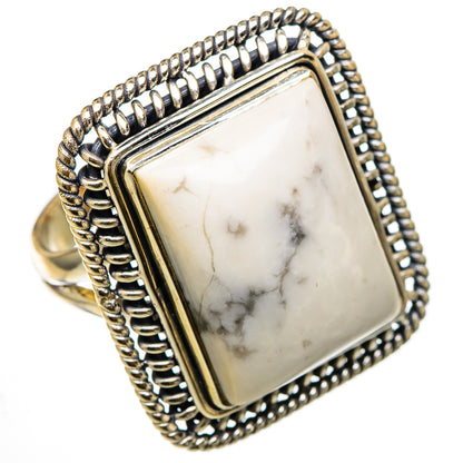 Howlite Rings handcrafted by Ana Silver Co - RING101831 - Photo 2