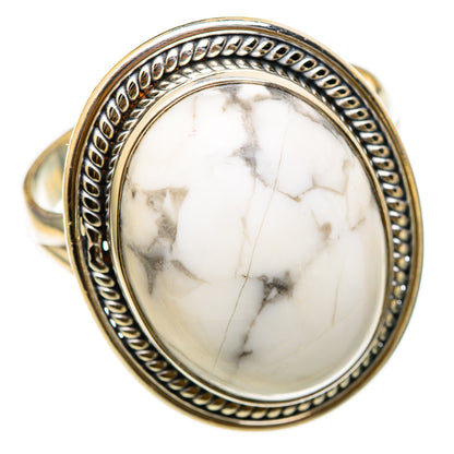 Howlite Rings handcrafted by Ana Silver Co - RING101832 - Photo 2