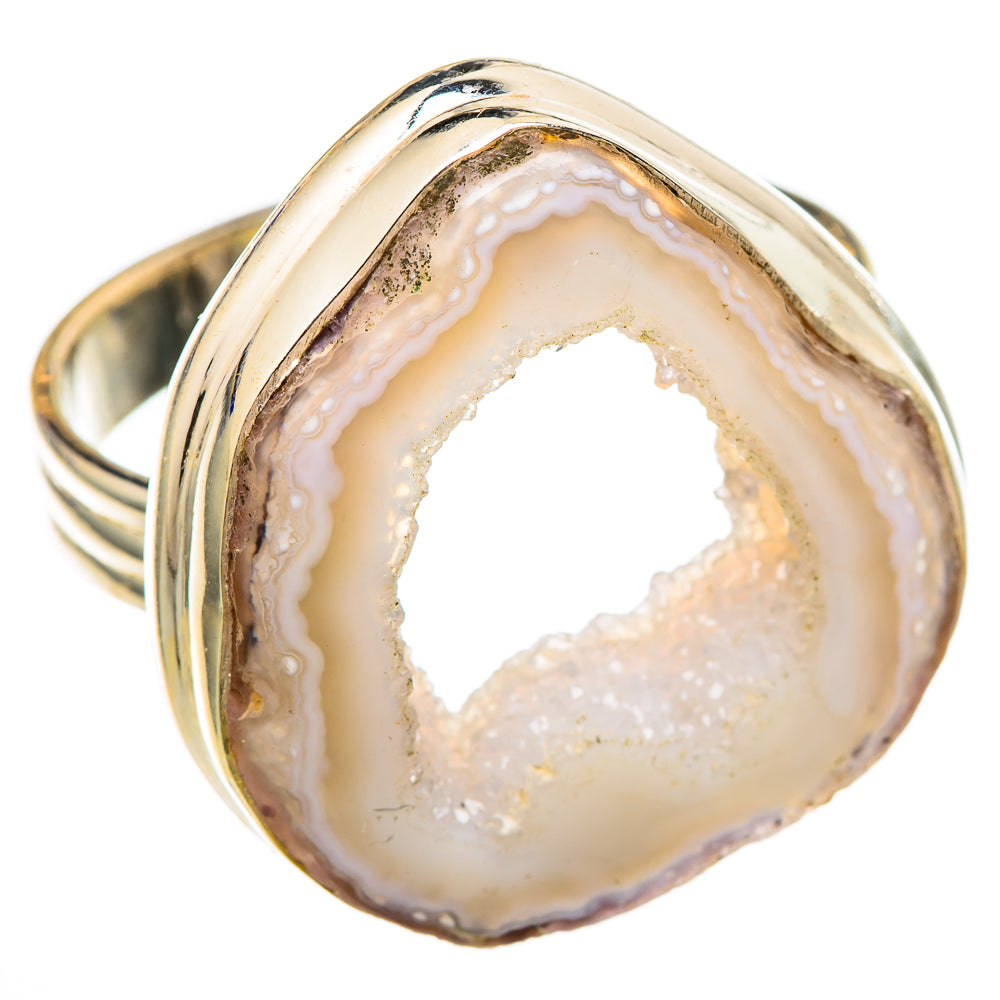 White Geode Slice Rings handcrafted by Ana Silver Co - RING101834 - Photo 2