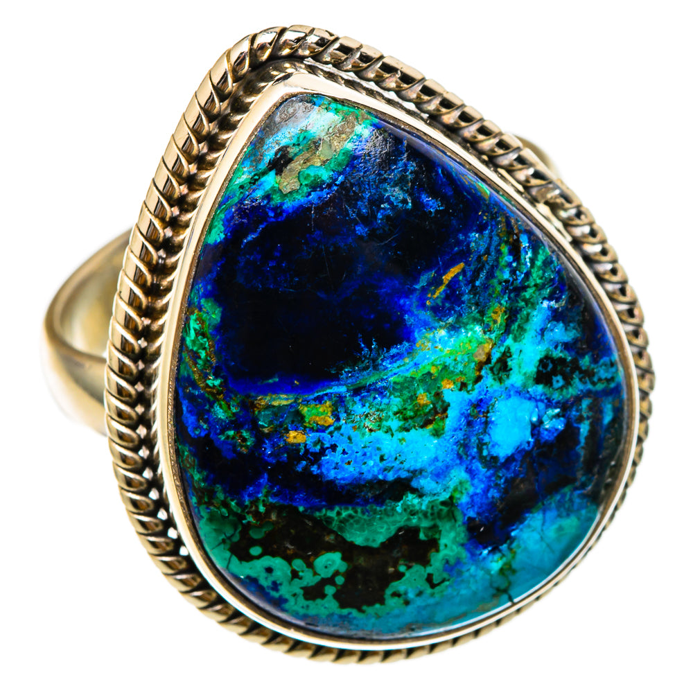 Azurite Malachite Rings handcrafted by Ana Silver Co - RING101835