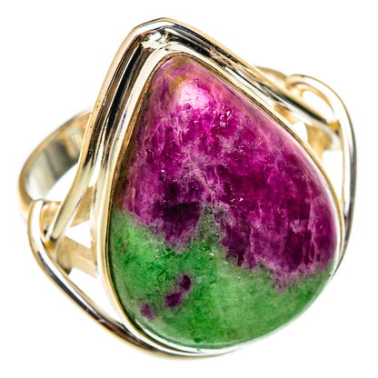 Ruby Zoisite Rings handcrafted by Ana Silver Co - RING101837 - Photo 2