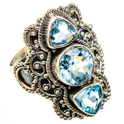Blue Topaz Rings handcrafted by Ana Silver Co - RING101841