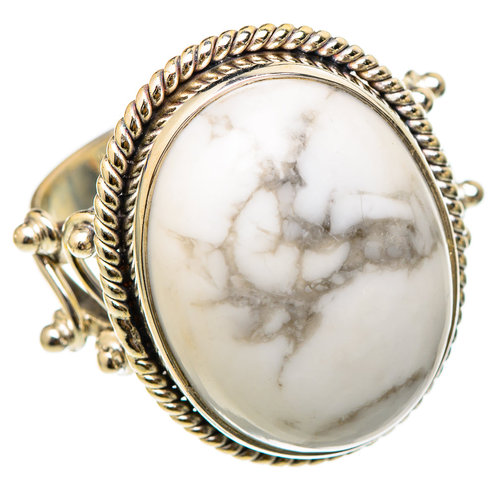 Howlite Rings handcrafted by Ana Silver Co - RING101868 - Photo 2