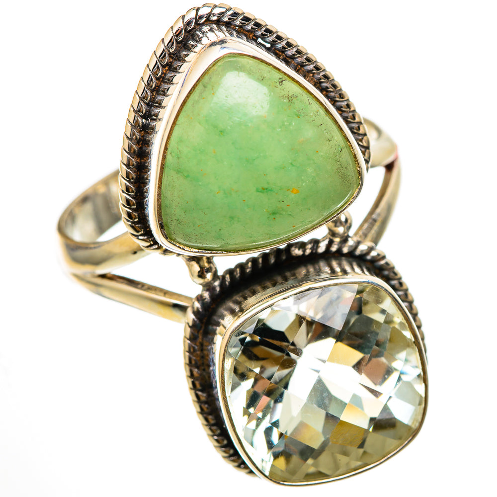 Green Aventurine, Green Amethyst Rings handcrafted by Ana Silver Co - RING101882