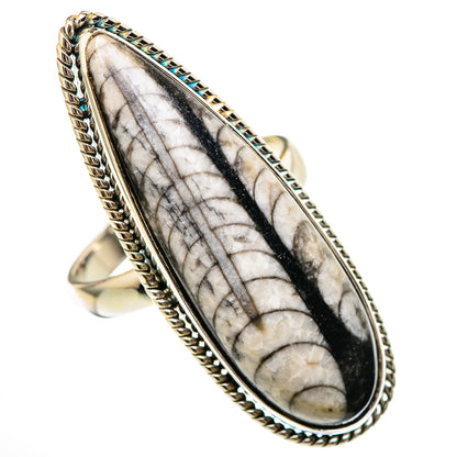 Orthoceras Fossil Rings handcrafted by Ana Silver Co - RING101894