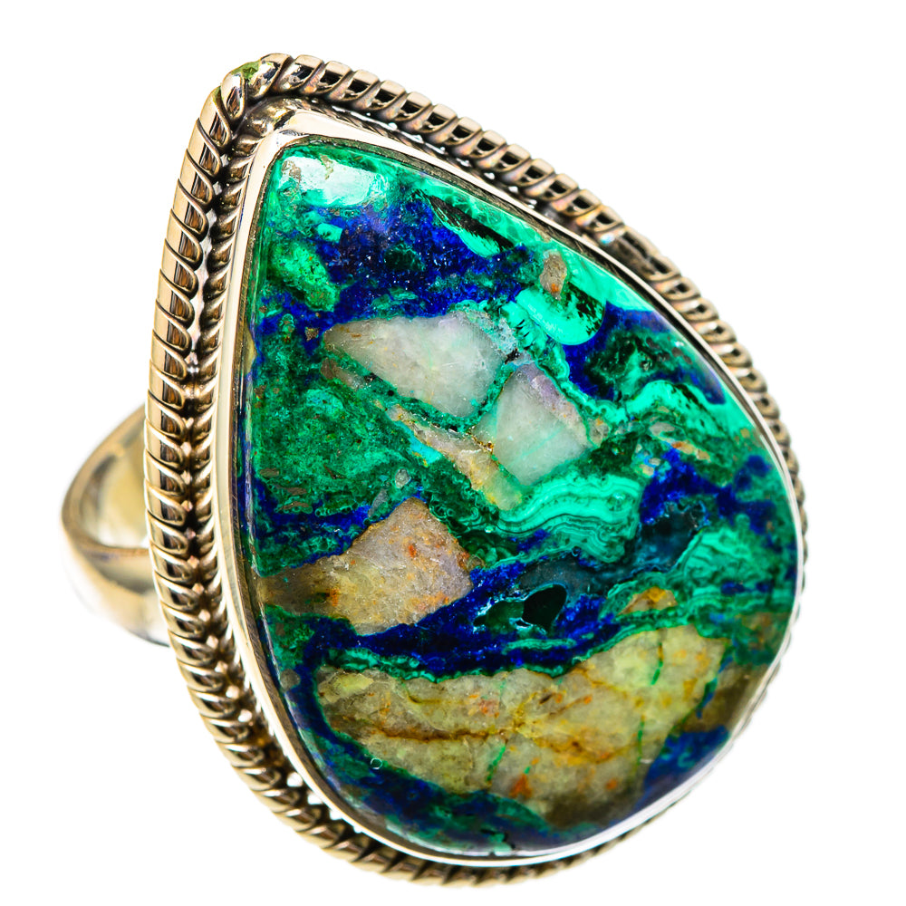 Azurite Malachite Rings handcrafted by Ana Silver Co - RING101898