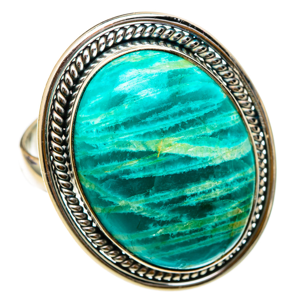 Amazonite Rings handcrafted by Ana Silver Co - RING101909 - Photo 2