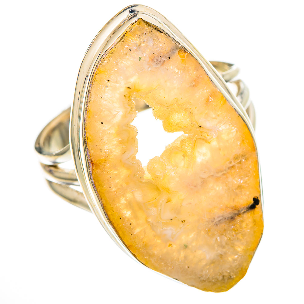 White Geode Slice Rings handcrafted by Ana Silver Co - RING101925 - Photo 2