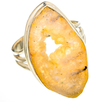 White Geode Slice Rings handcrafted by Ana Silver Co - RING101925 - Photo 2