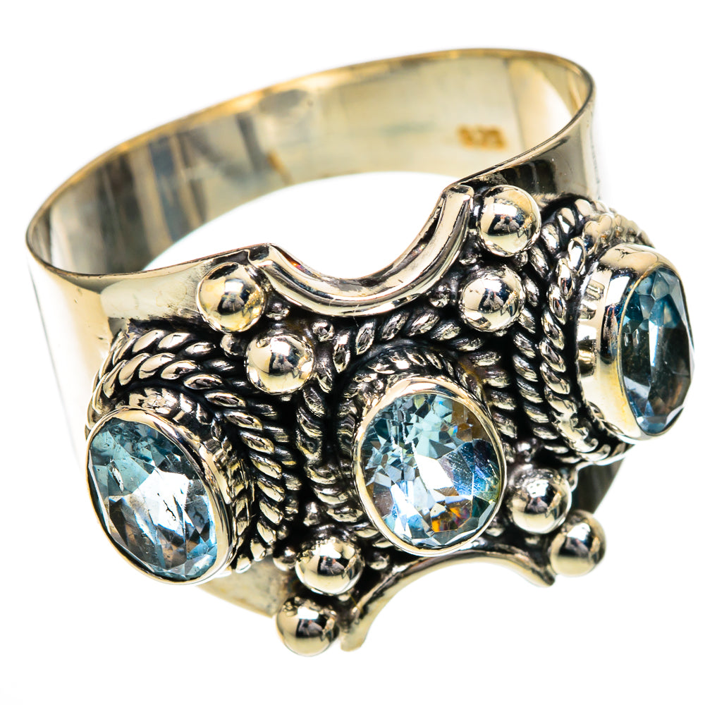 Blue Topaz Rings handcrafted by Ana Silver Co - RING101932