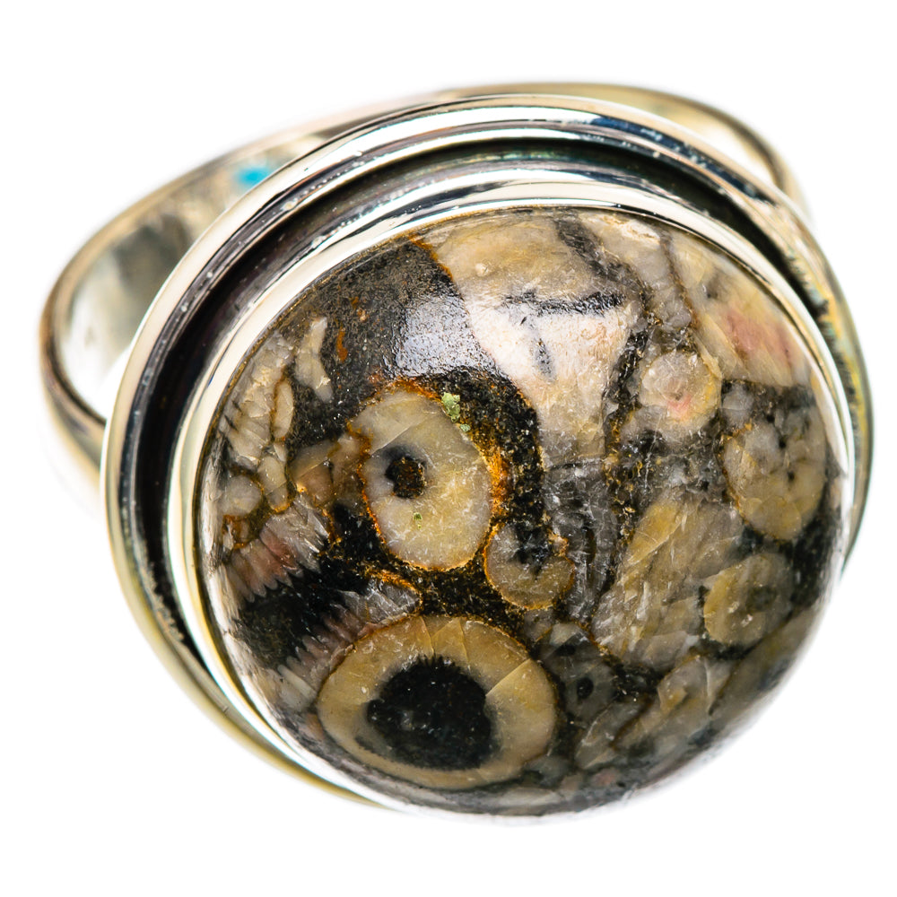 Crinoid Fossil Rings handcrafted by Ana Silver Co - RING101947 - Photo 2